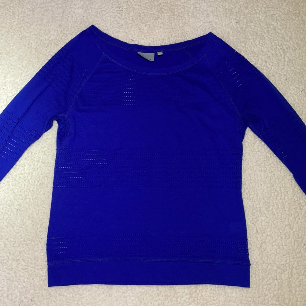 Athleta Limitless Blue Mesh Pullover